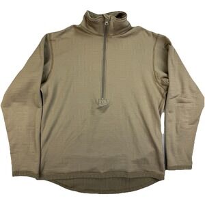 GEN III Polartec‎ Grid Fleece Base Layer Top Med Short Tan Cold Weather Thermal